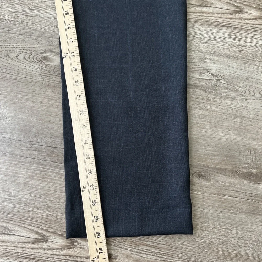 Banana Republic Modern Slim Fit Dress Pants Mens 33x30 Navy Blue Plaid Wool Suit